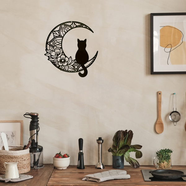 Bohemian Crescent Cat Wall Decor Pet Theme Home Decoration Christmas
