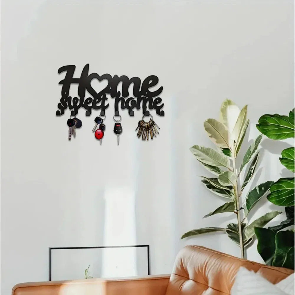 Matte Black Key Holder Rustproof Iron Wall Storage Decor - , Pick-up