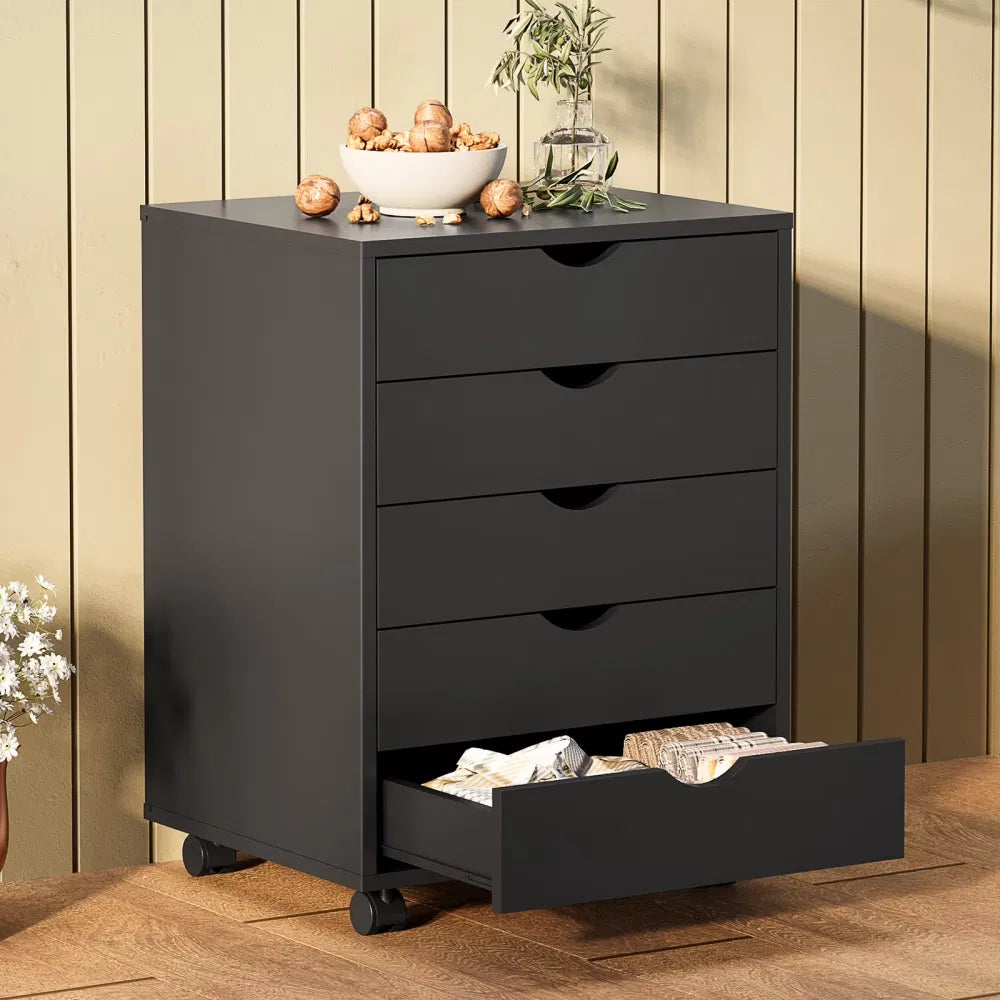 5 Drawerstoragecabinet With Wheels For Bedroom,home, Office