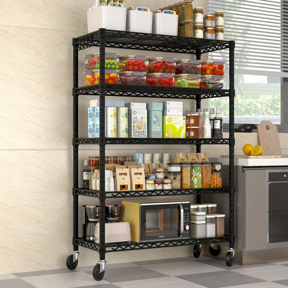 36"W X 14"D X 71"H Storage Shelves, 5-Tier Wire Shelf, Heavy Duty