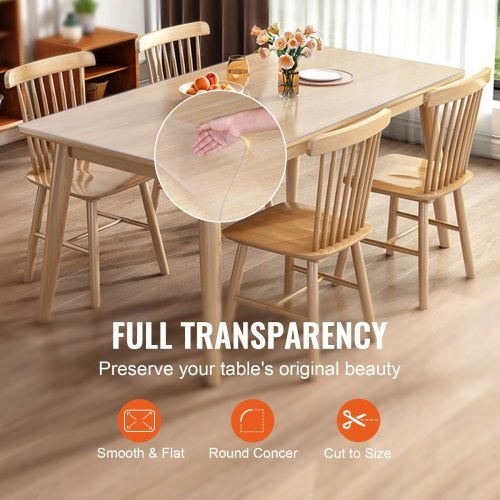 Clear Table Protector Mat -1.5mm Thickness Waterproof Heavy Duty PVC