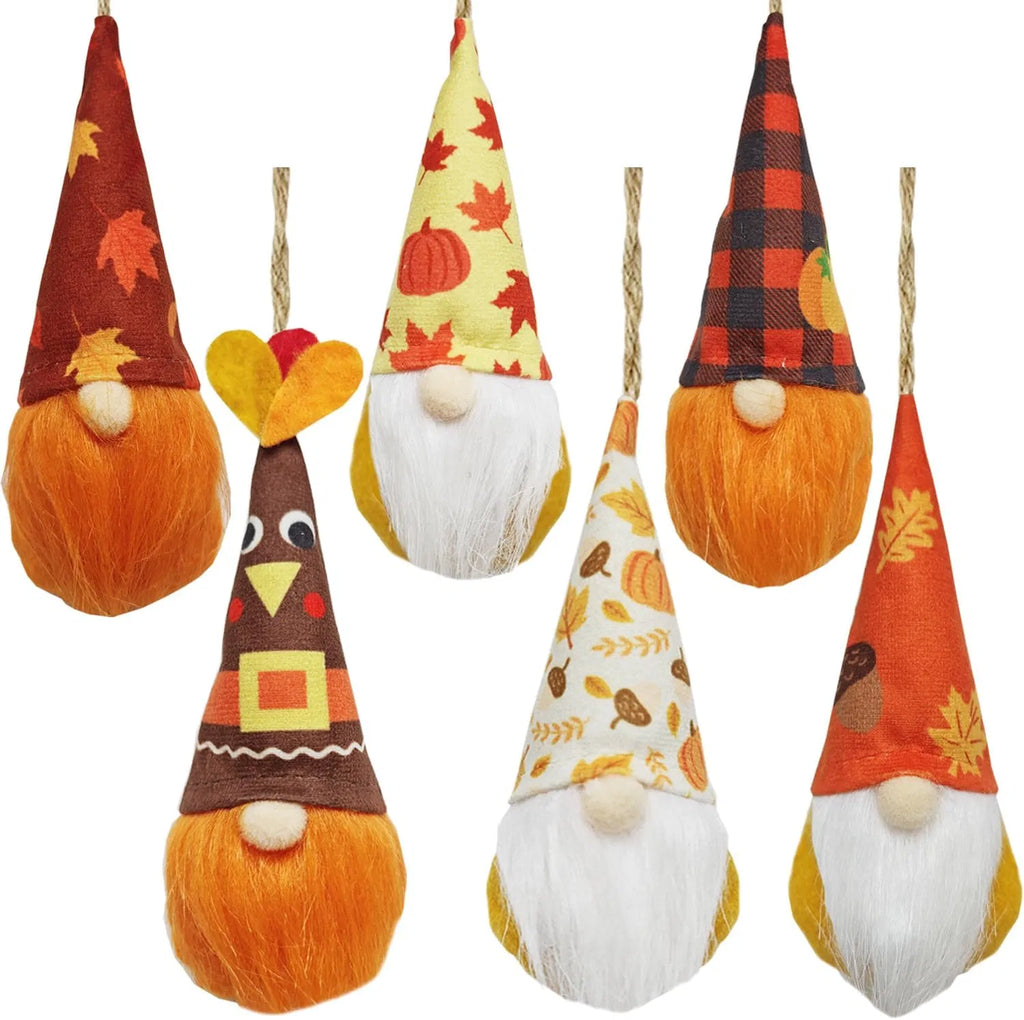 Fall Thanksgiving Tree Decorations Hanging Ornaments Plush, 6 Inch