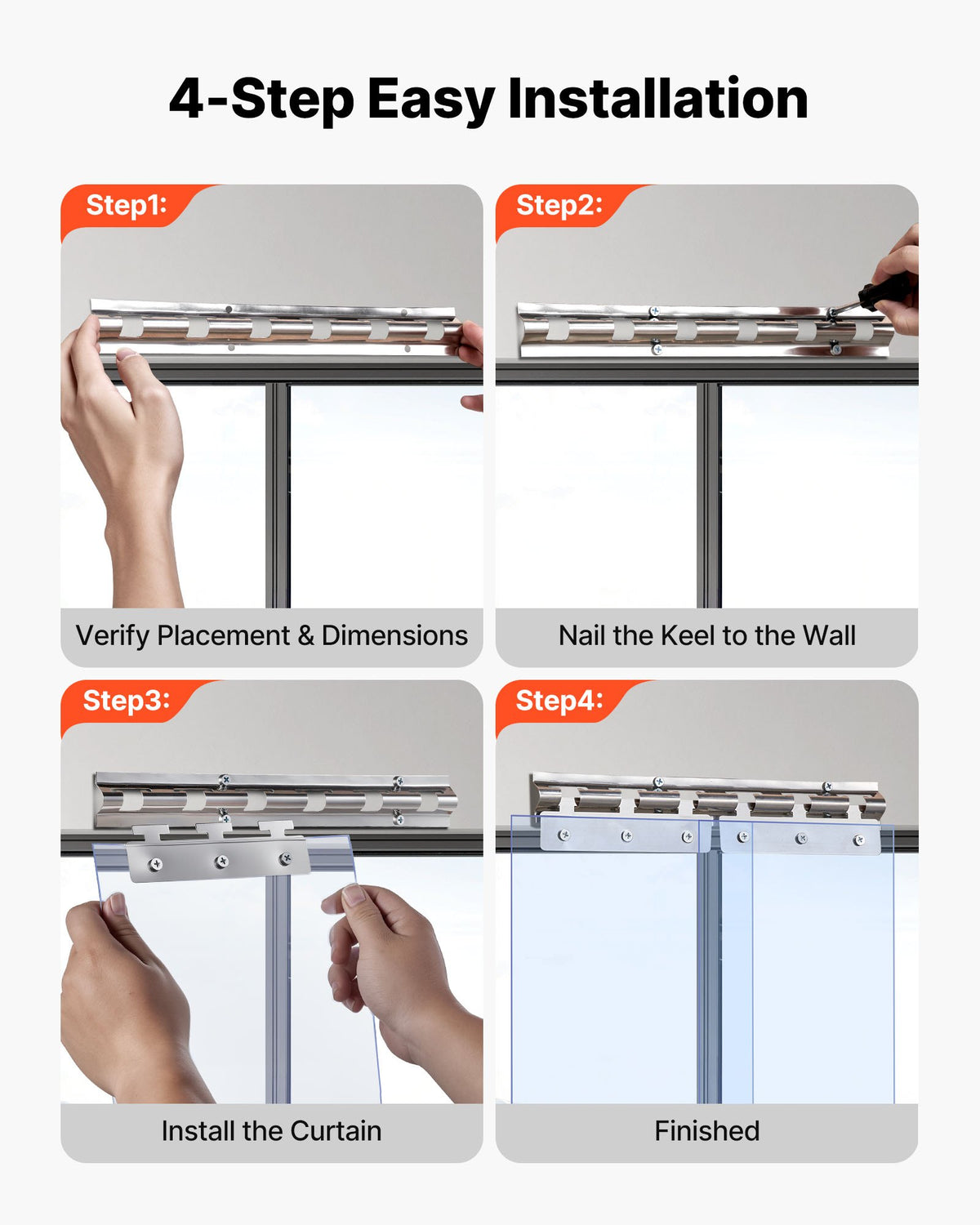 Clear PVC Strip Curtain, 84 In Height X 60 In Width X 0.08 In Thickness