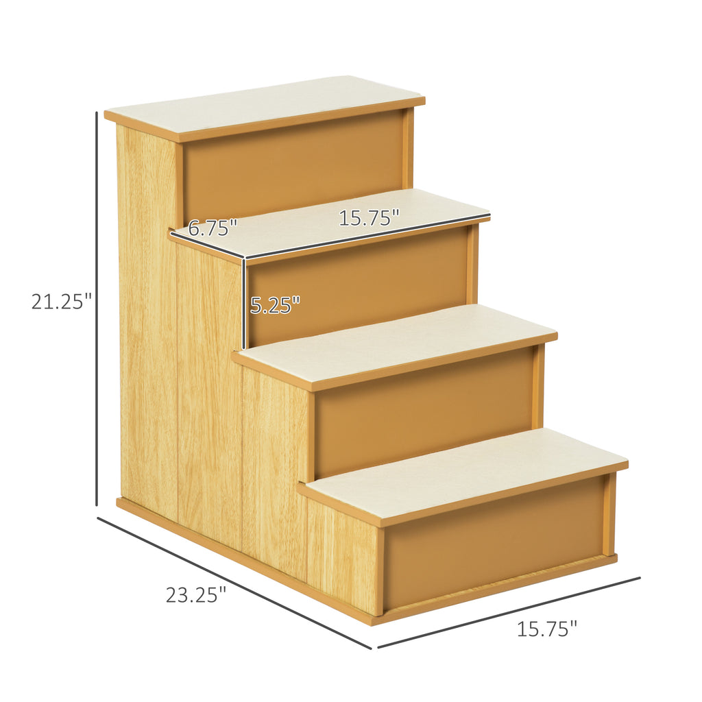 Pet Stairs, Small Pet Steps With Cushioned Removable Covering For Dogs