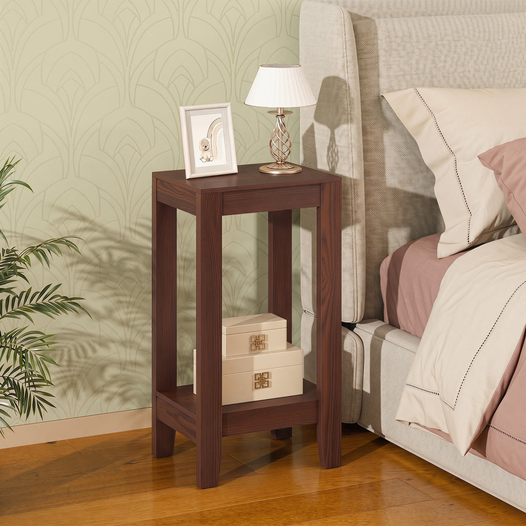 Tall Wooden Sofa End Table Side Table