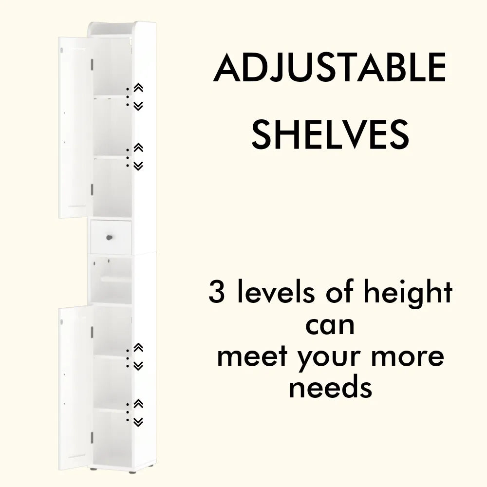 BathroomStorageCabinet,67.51" Tall Narrow Freestanding