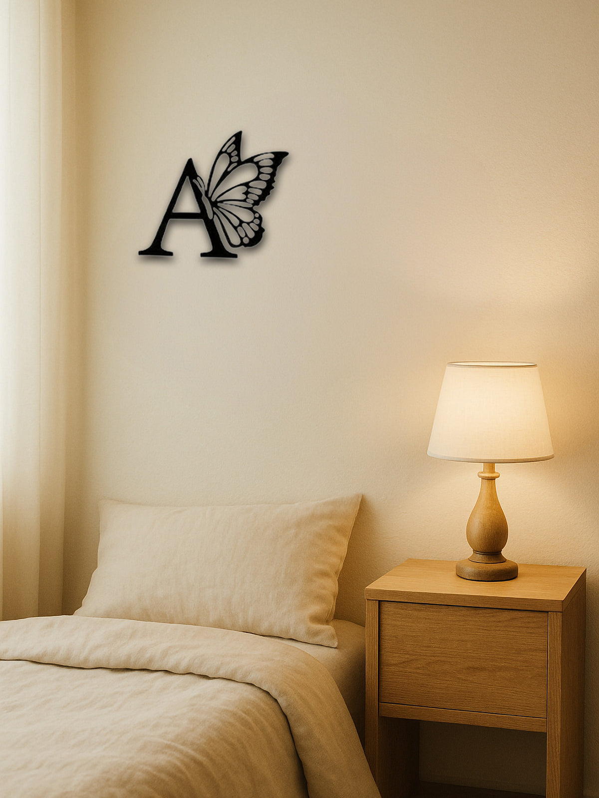 1pc Butterfly & Monogram Metal Wall Art Sign - Custom All Letters