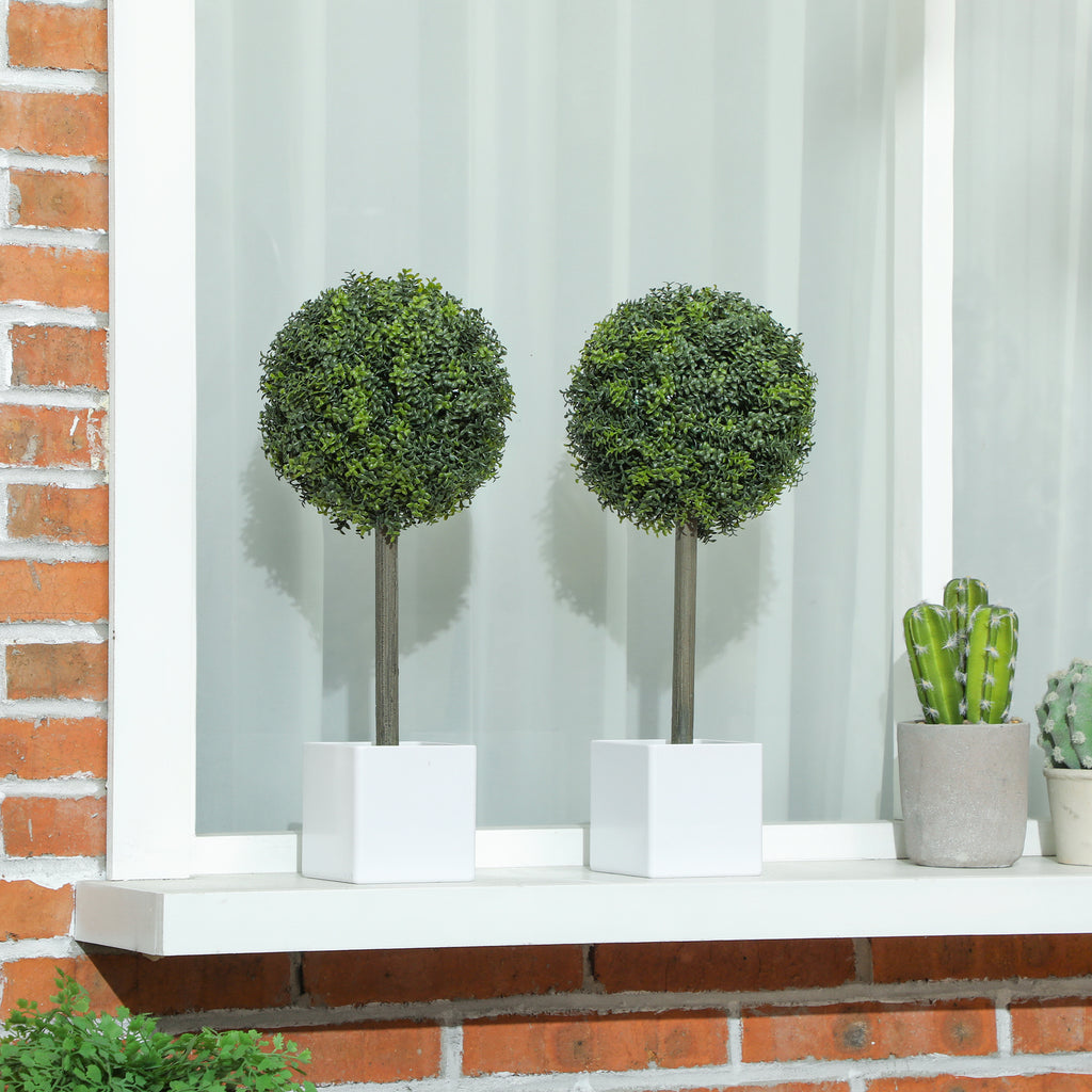 Lifelike Artificial Plants Set Of 2, Fake Boxwood Topiary Balls