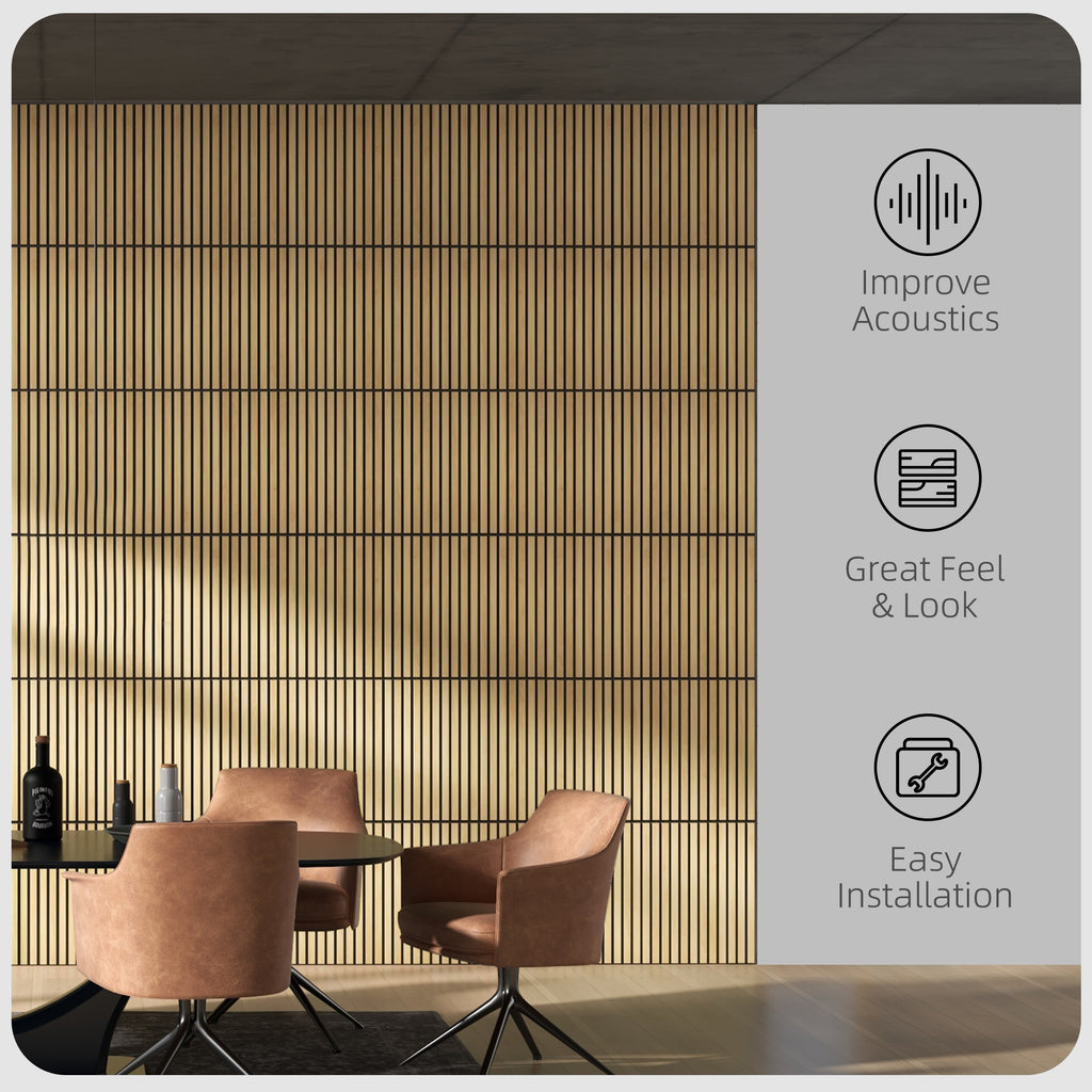 24" X 24" Wood Panels For Wall, 4 Pack Acoustic Panels, Sound Absorbing