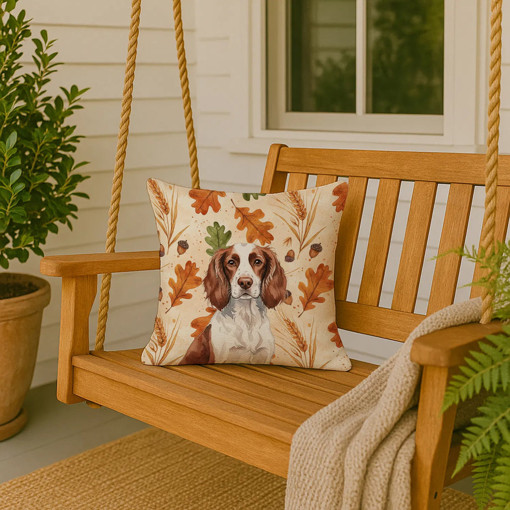 Liver And White English Springer Spaniel Heirloom Fall Throw Pillow
