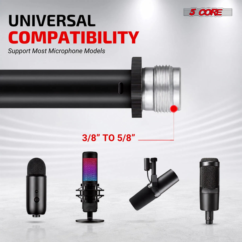 5 Core Mic Stand Floor Adjustable Short Tripod Microphone Stands W