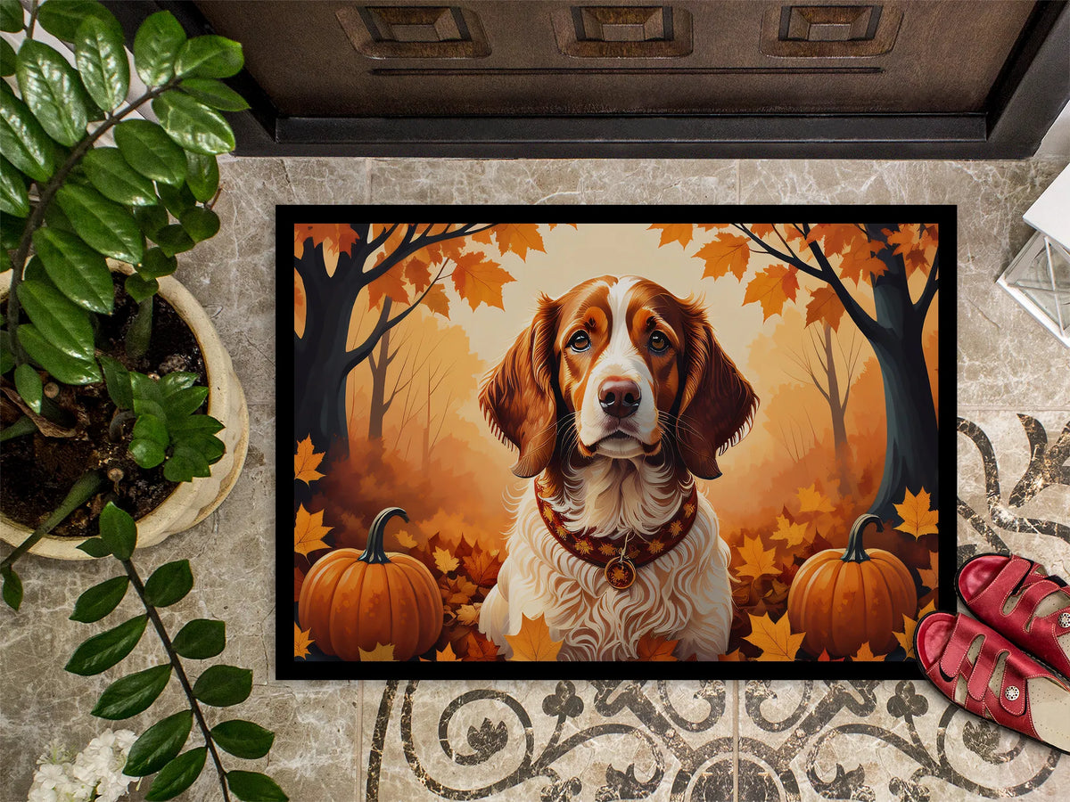 Brittany Spaniel Fall Doormat Front Door Mat Indoor Outdoor Rugs
