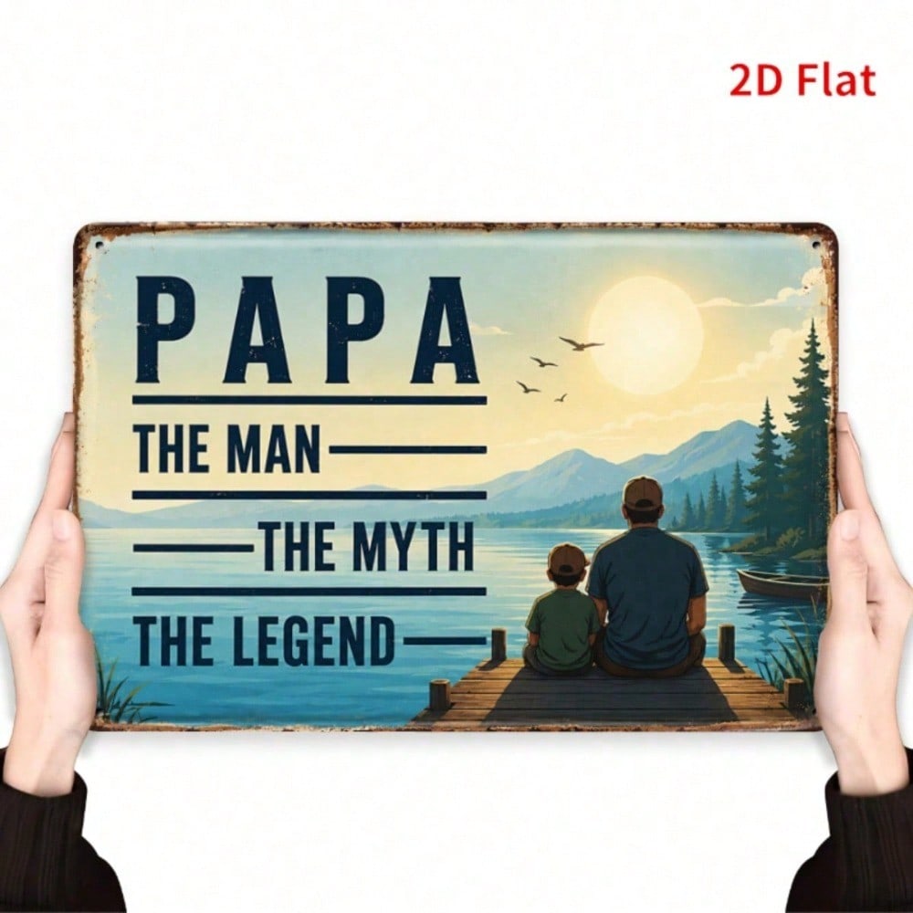 Papa The Man The Myth The Legend Sign, Lake View Bronze 2D Father's Day
