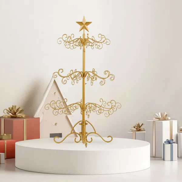 3ft Wrought Iron Christmas Tree, Metal Ornament Display Tree Stand