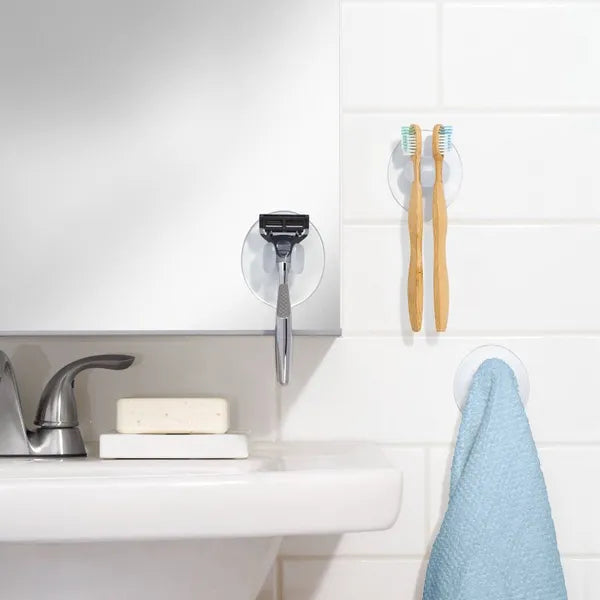 3pc Suction Bath Set: Microfiber, Machine Washable, Non-slip Backing