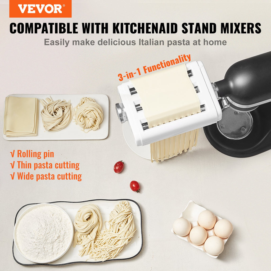 Pasta Attachment For Kitchenaid Stand Mixer, 3-IN-1 Stainless Steel