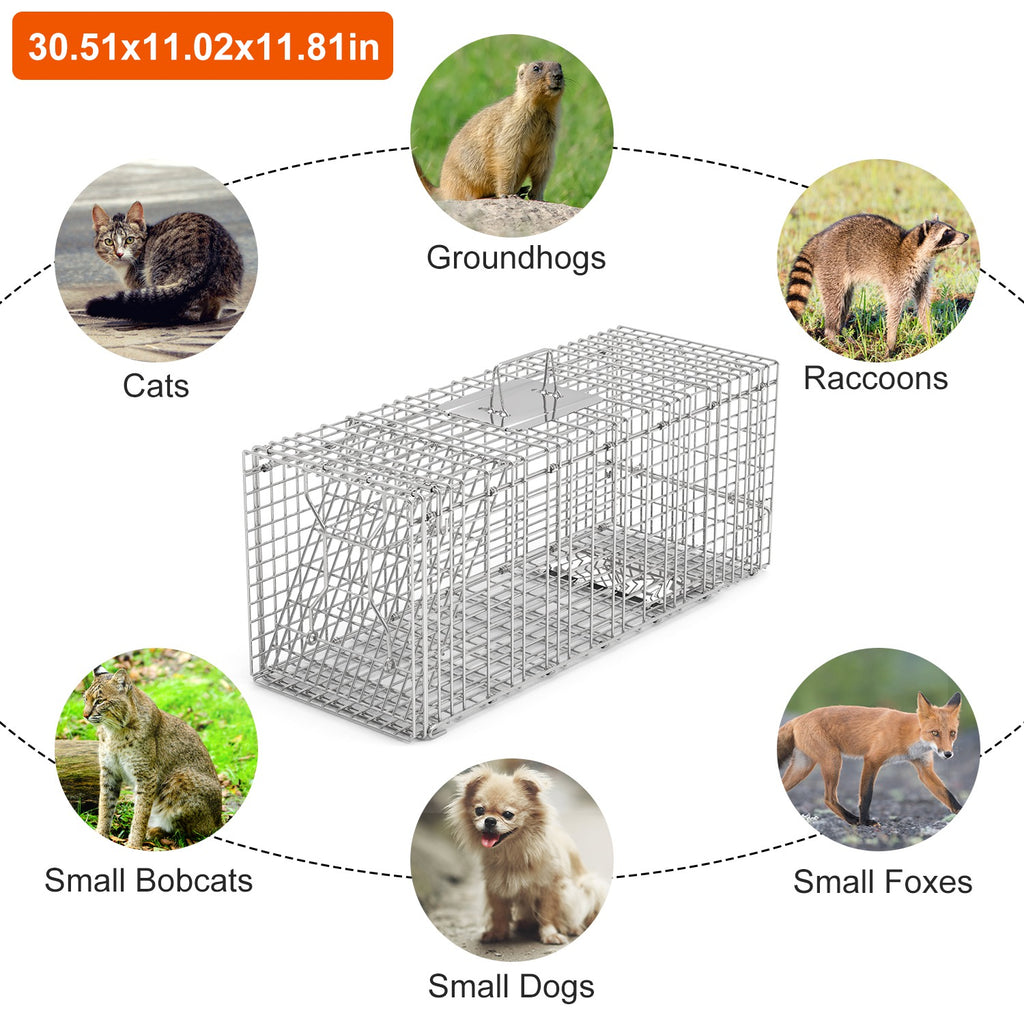1Pc Humane Cat Trap Cage Catch Release Live Animal Rodent Cage