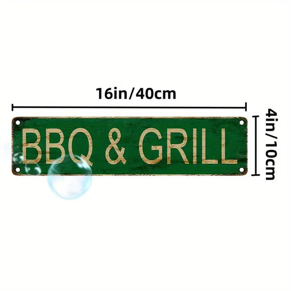 Vintage Aluminum BBQ Sign UV Printed Metal Plaque Waterproof Dustproof
