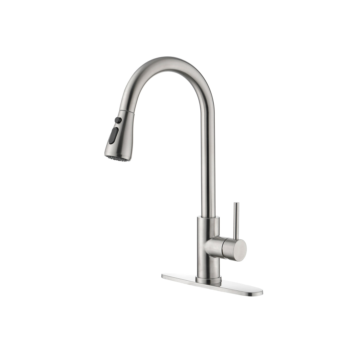 Single Handle High Pull Out Kitchen Faucet, Single-stage Stainless