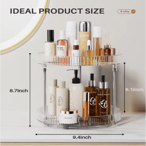 Double-layer Turntable Rotating Spice Rack Organization Spinning