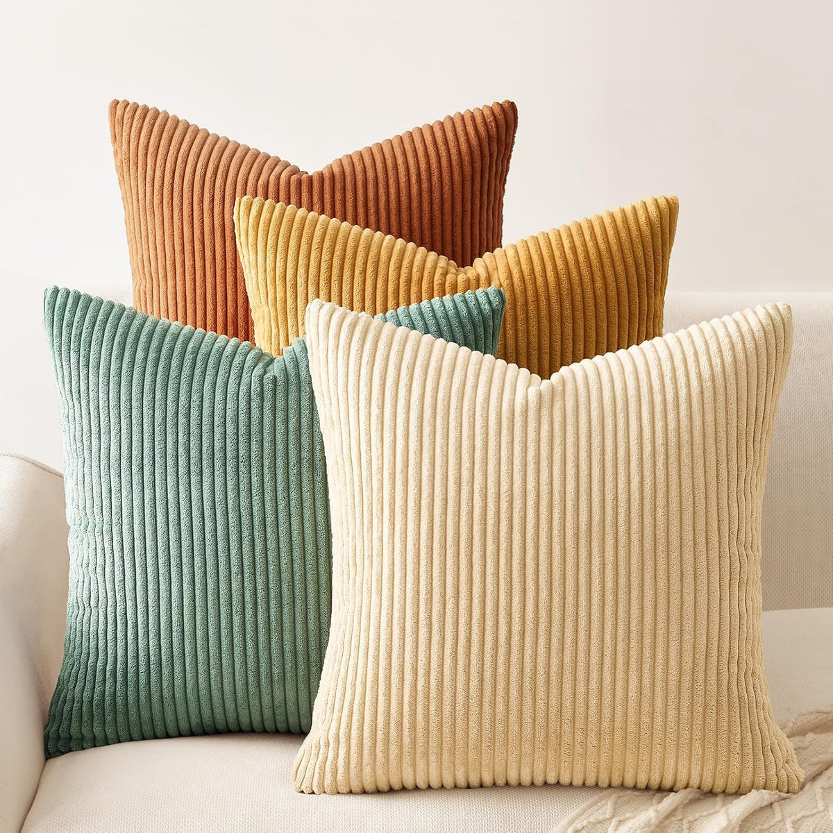 Decorative Throw Pillow Covers 4 PCS, 18x18 Inch Soft Velvet Double
