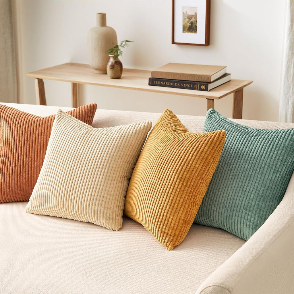 Decorative Throw Pillow Covers 4 PCS, 18x18 Inch Soft Velvet Double