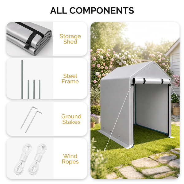 3x6 FT Storage Shed, Heavy Duty Bike Tent