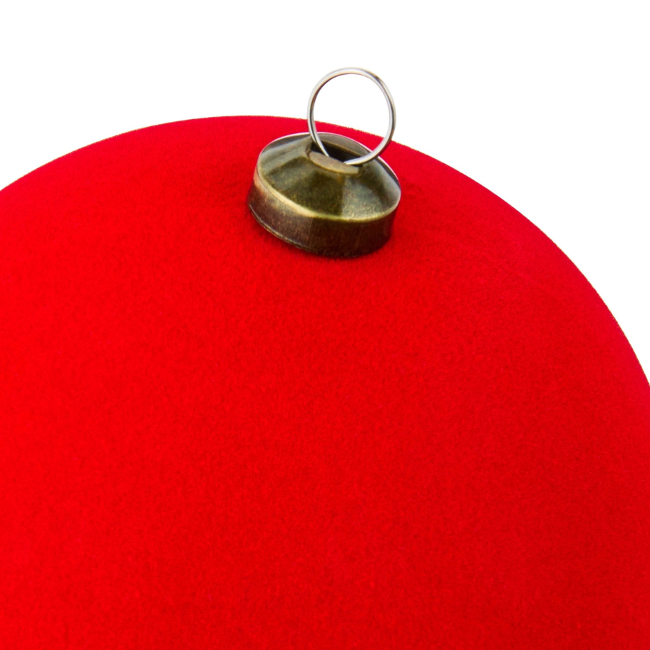 4-Pack Red Velvet-feel Shatterproof Christmas Ornaments, 4.5-Inch