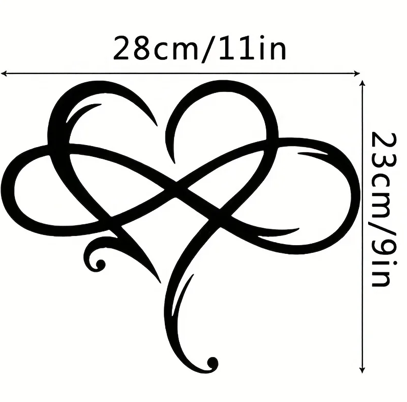 1pc Infinity Heart Metal Wall Decor Black,heart Love Sign Plaque