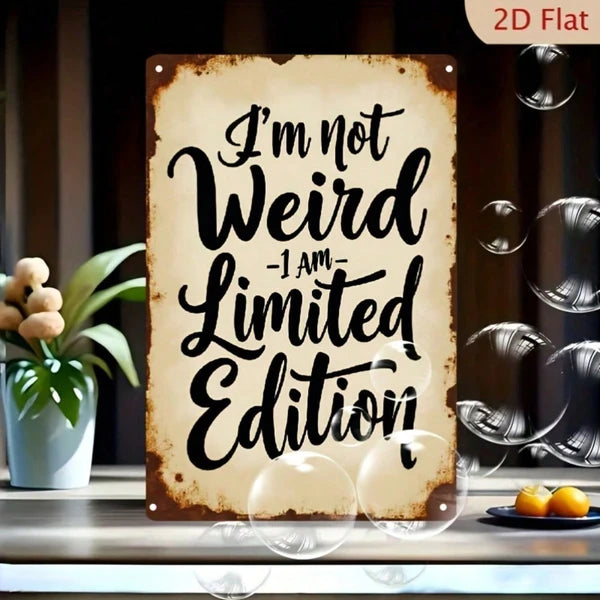 Funny Metal Tin Sign 18x12 Inch, I'm Not A Freak I'm A Limited Edition