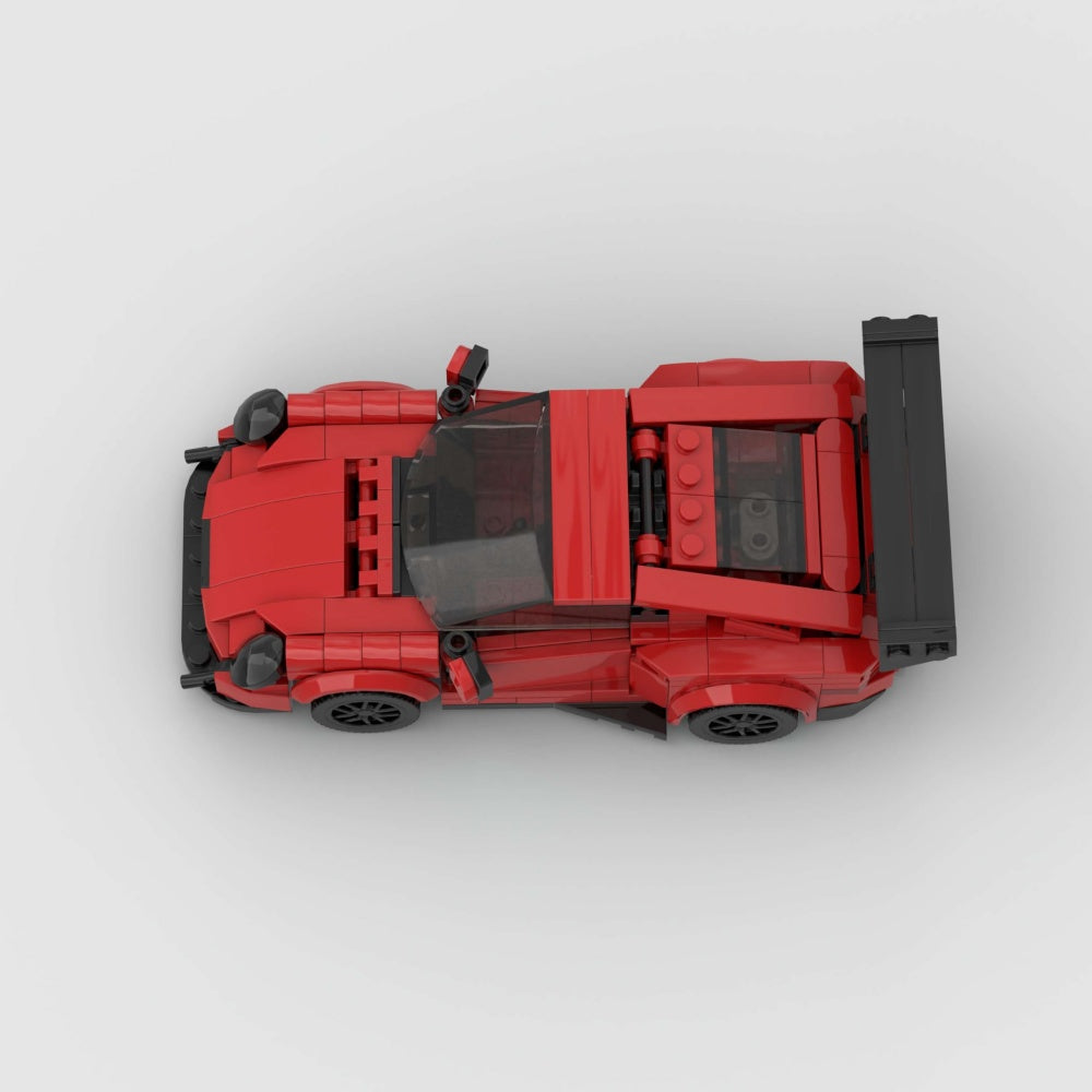 374PCS Red Sports Car MOC Building Blocks Porsche 911GT3 RS
