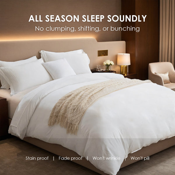 1-Pack White 3-Piece Bedding Set Solid Duvet Cover Set Includes One