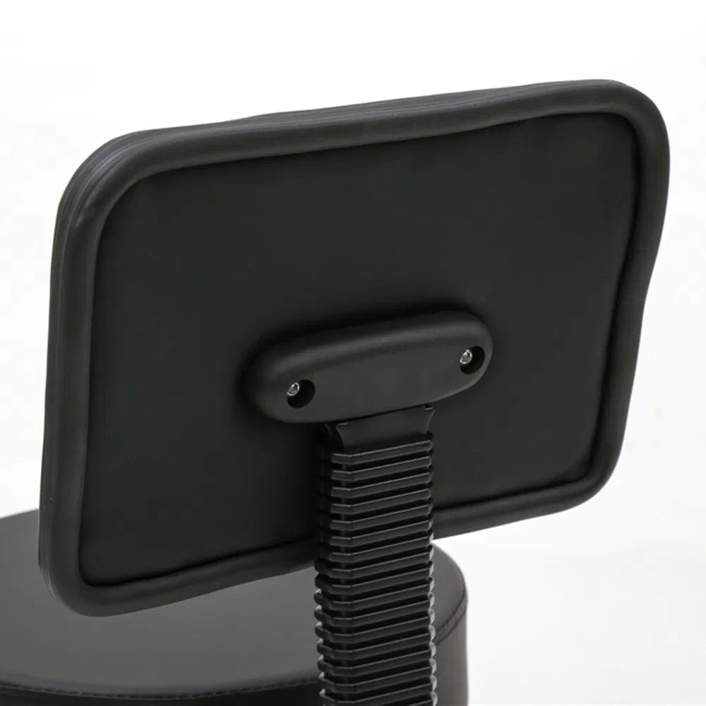 Round Shape Plastic Adjustable Salon Stool With Back Black