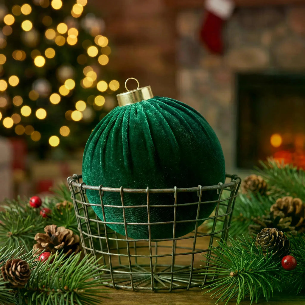 12-Piece Velvet Christmas Ornament Set, 80 mm