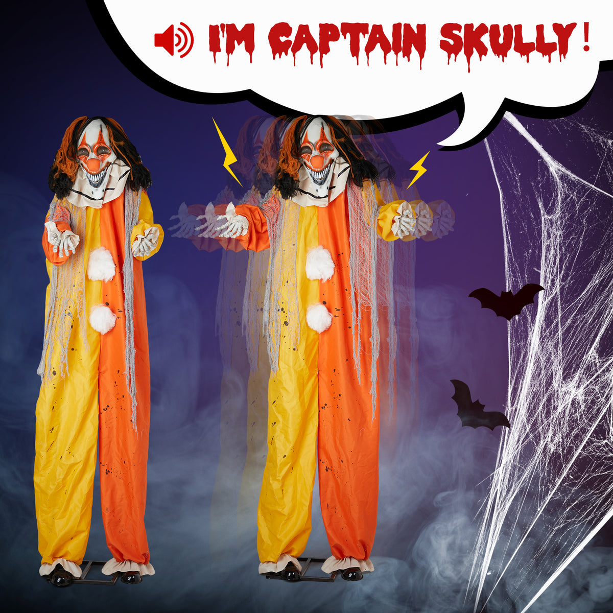 8.2ft Red Eyed Clown Outdoor Halloween Decorations