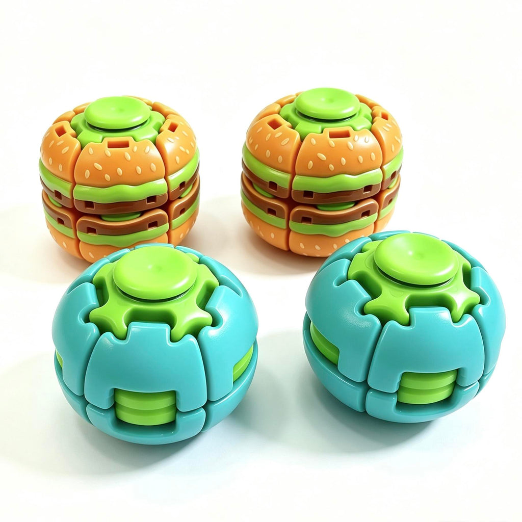 Burger Push-spinner Multi-pack, Press-to-spin Fidget Toy, Novelty
