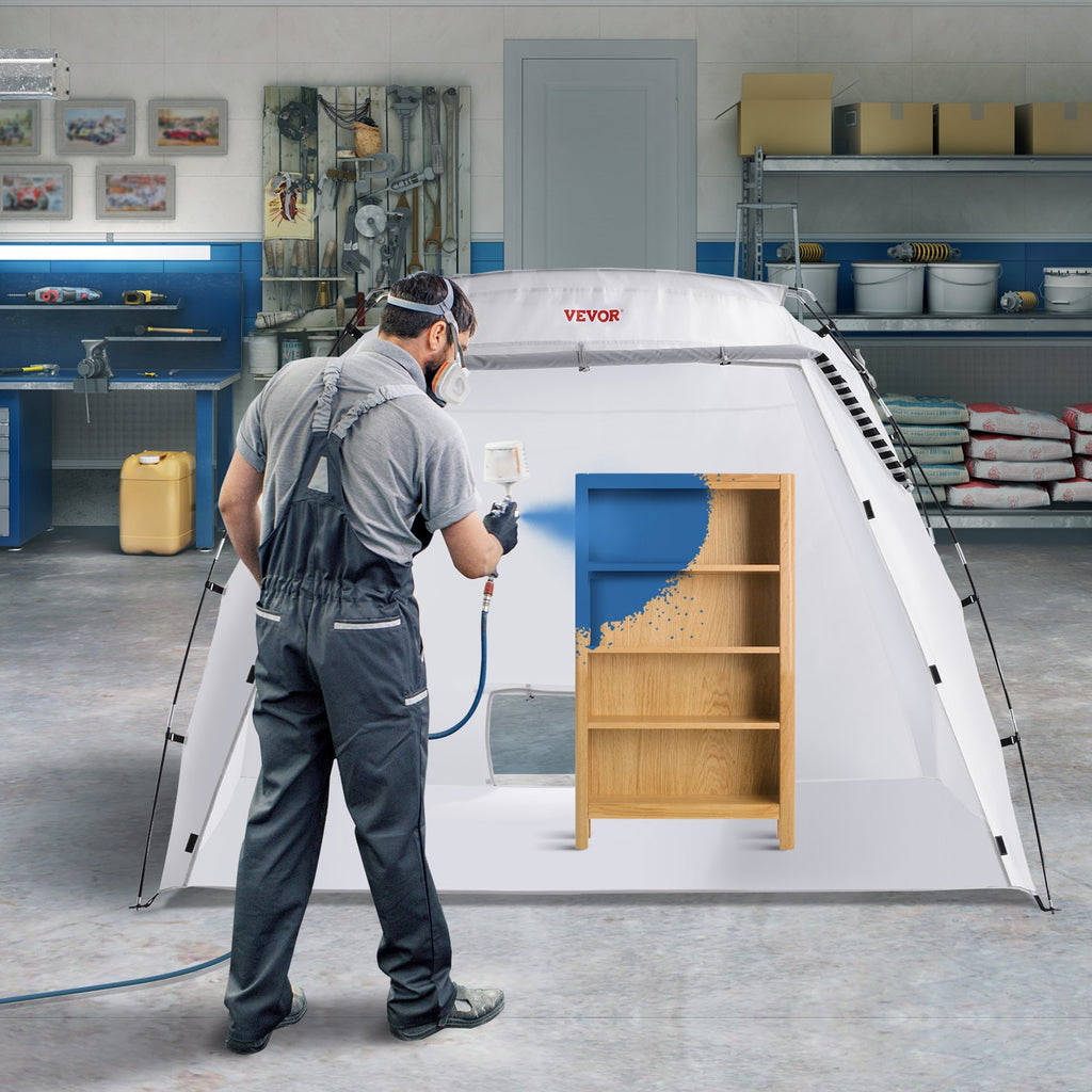 Vevor Portable Paint Booth, Larger Spray Paint Tent With Built-in Floor