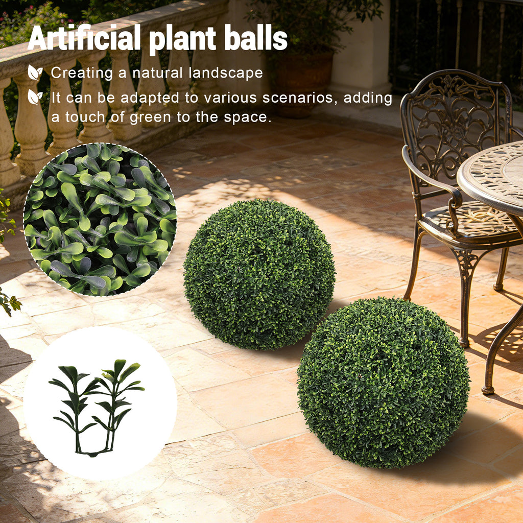 18.5IN Topiary Balls Artificial Outdoor Faux Boxwood Plants Large Green