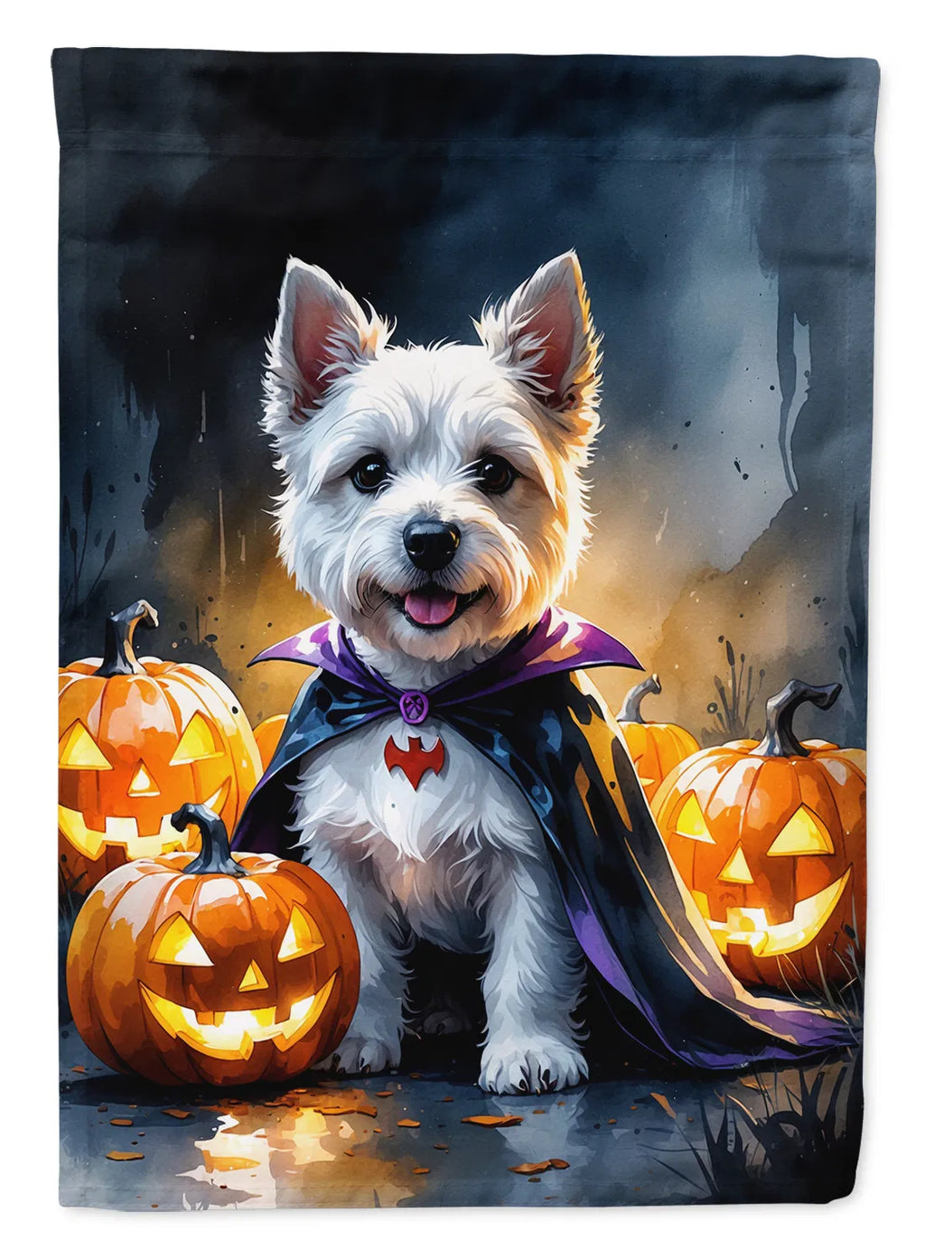 Westie Spaniel Puppy Halloween House Flag Large Porch Sleeve Pole