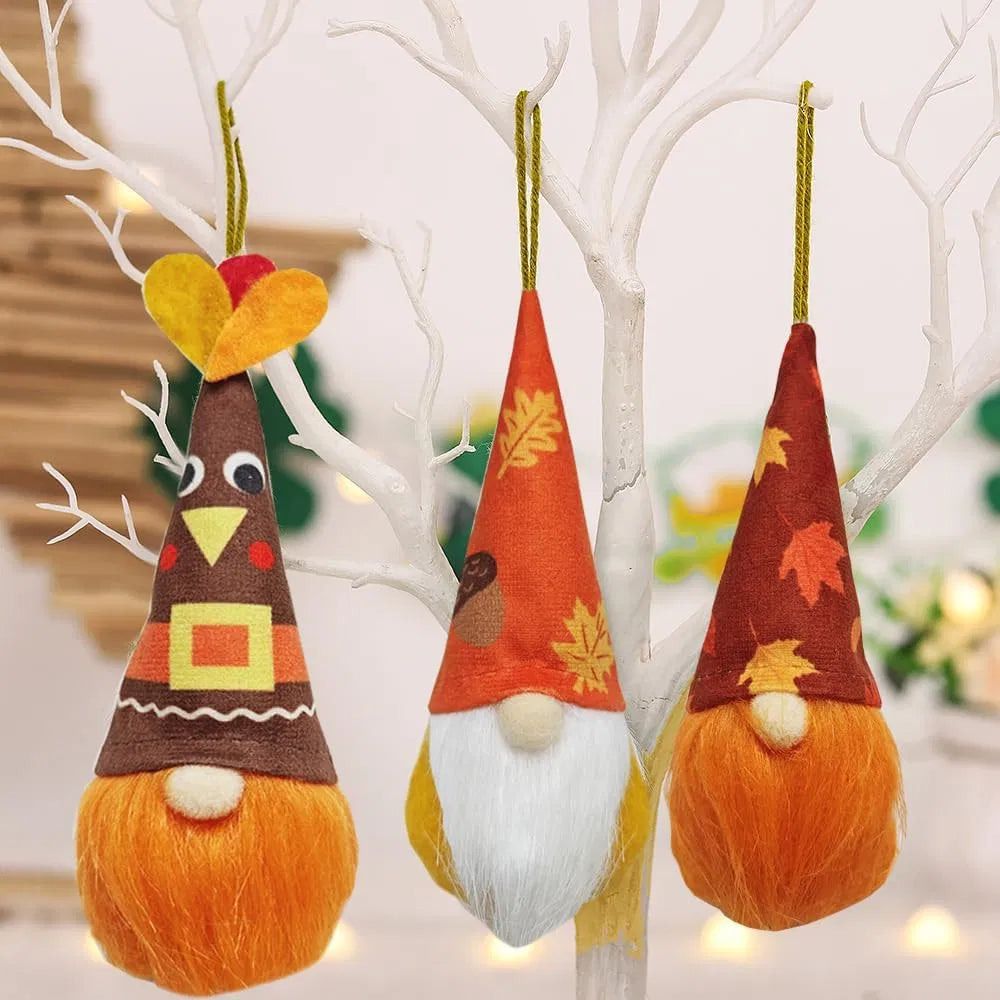Fall Thanksgiving Tree Decorations Hanging Ornaments Plush, 6 Inch