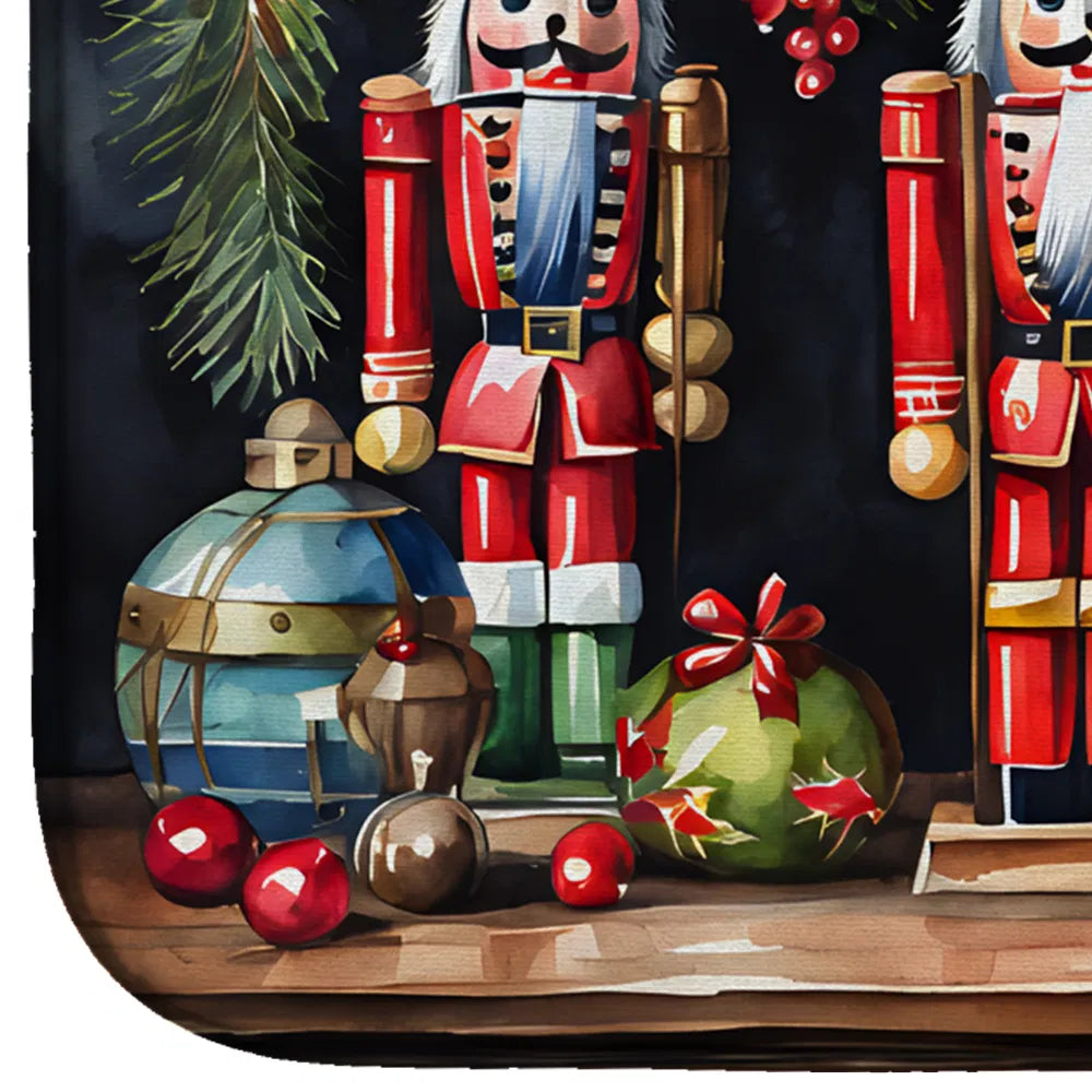 Christmas Nutcrackers Dish Drying Mat Absorbent Dish Drying Mat Pad