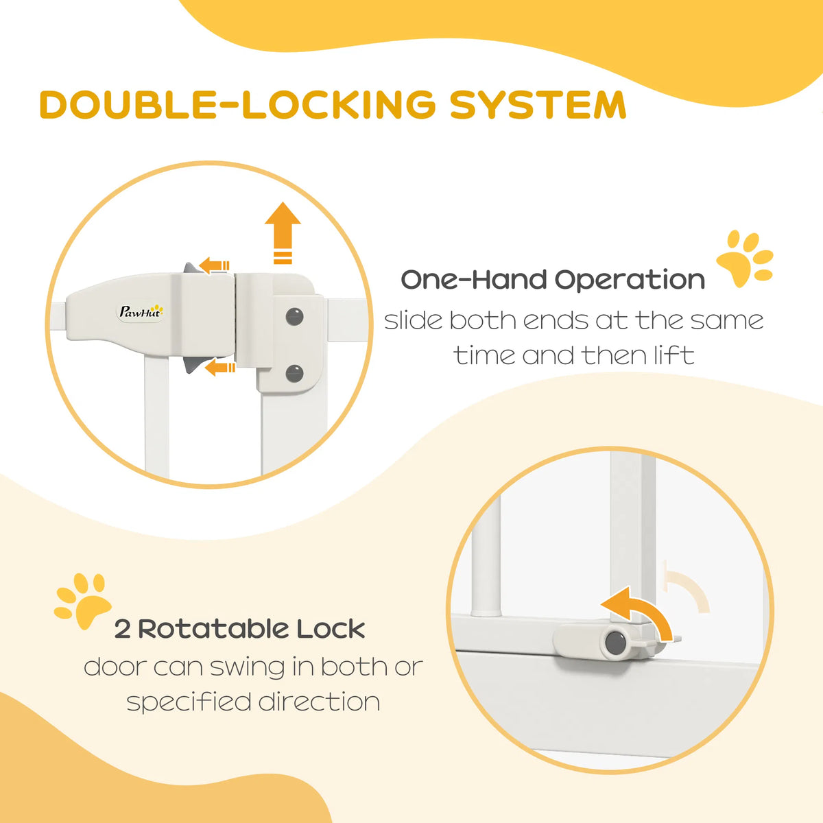 Extra Tall Dog Gate With Door, Pressure Fit, Auto Close, Double Locking