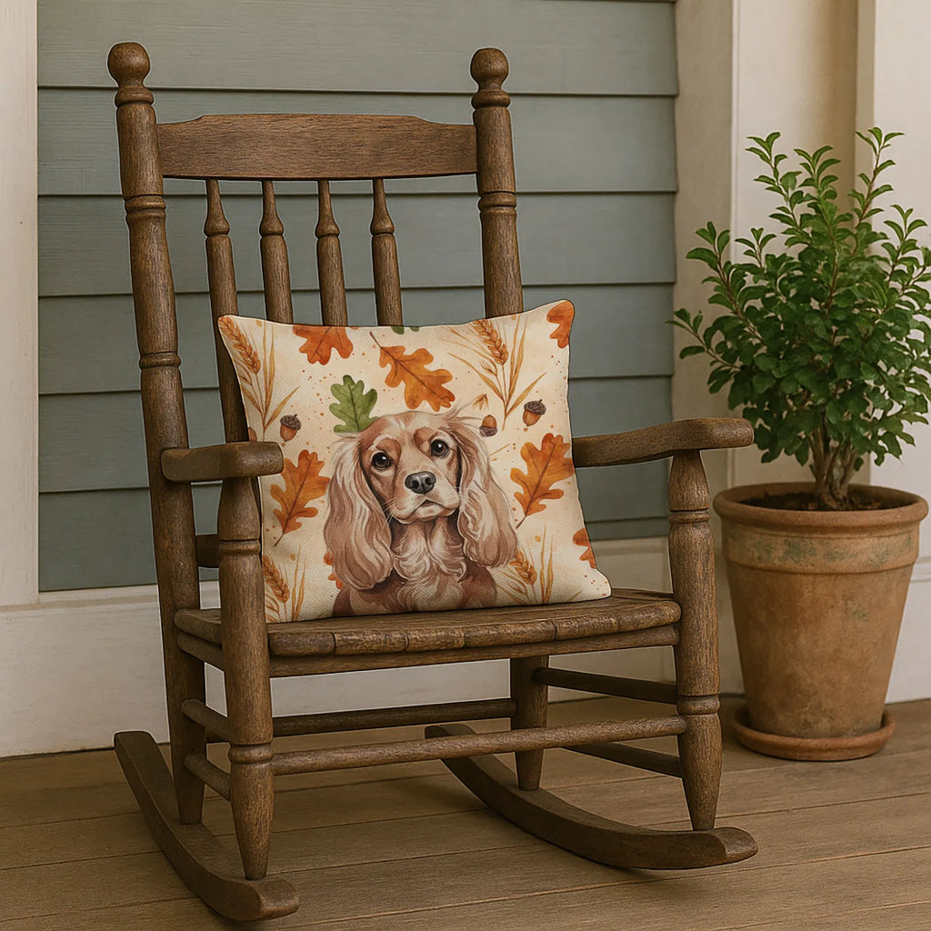 Ruby Cavalier Spaniel Heirloom Fall Throw Pillow Decorative Indoor