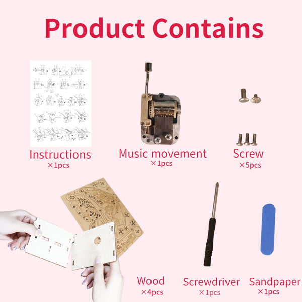 Music PARK 3d Wooden Puzzle Carousel Music Box Handmade Assembly Model