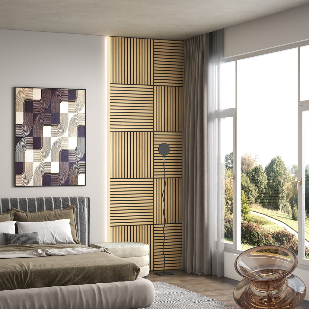 24" X 24" Wood Panels For Wall, 4 Pack Acoustic Panels, Sound Absorbing