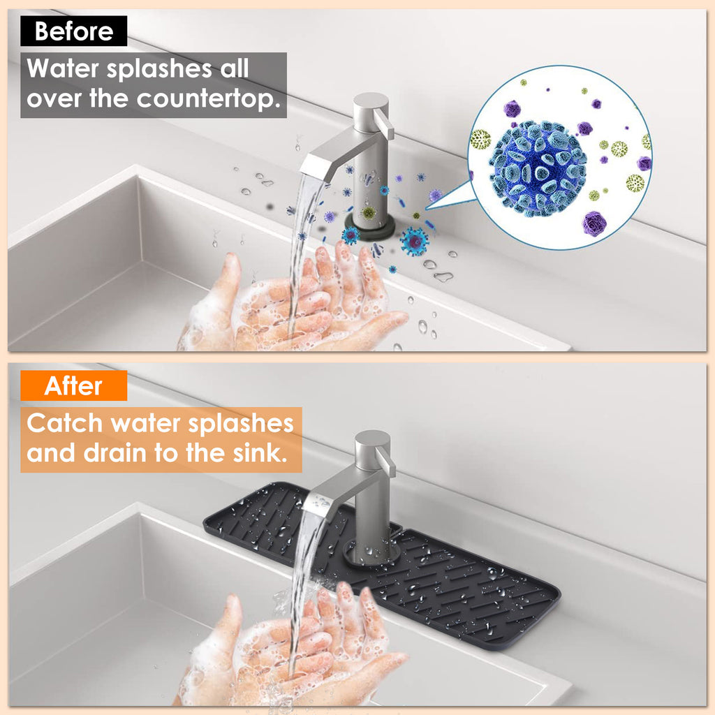 1Pc Silicone Faucet Mat Kitchen Sink Splash Guard Drain Mat Drying Pad