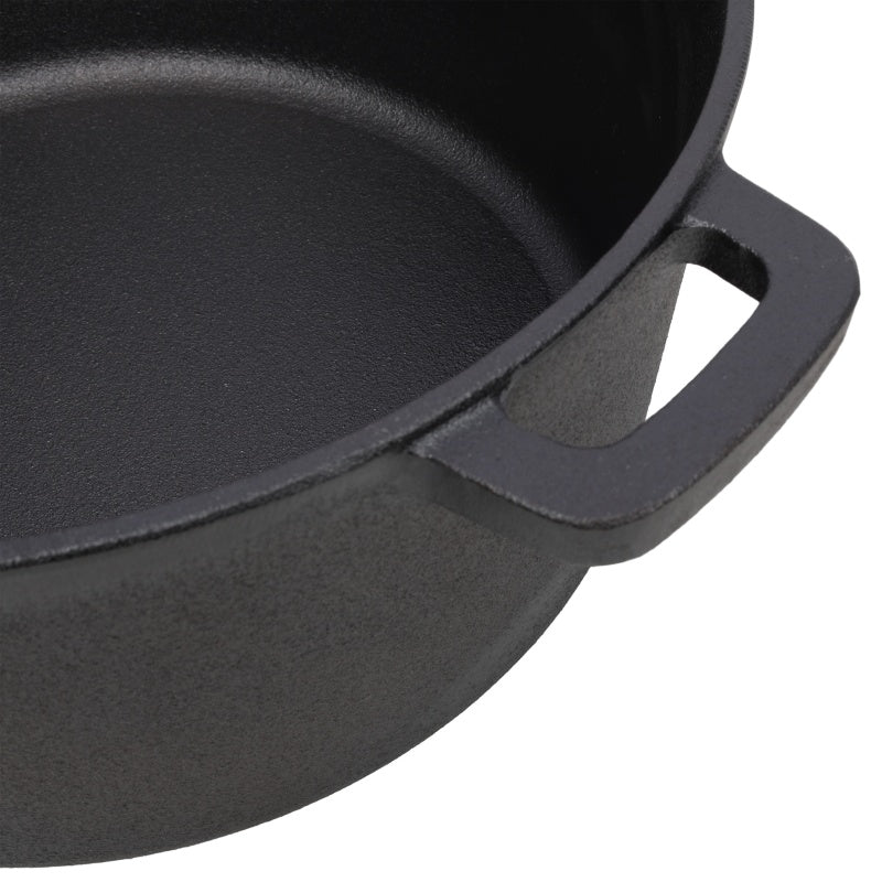 One In One Pre Seasoned Cast Iron Dutch Oven With Dual Handles, Outdoor