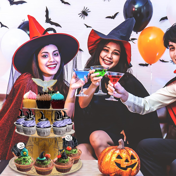 3 Tier Round Cupcake Stand, Magical Dessert Display Holder For Wizard
