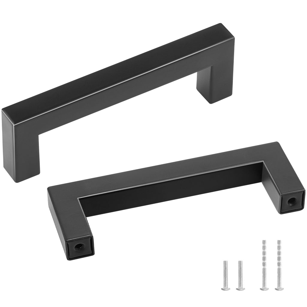 30 Pack Cabinet Pulls, 3.86in / 96mm Center To Center Slim Square