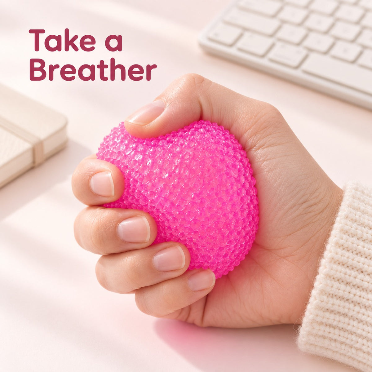 Crunchy Texture Stress Ball, Squeezable Fidget Sensory Toy For Stress